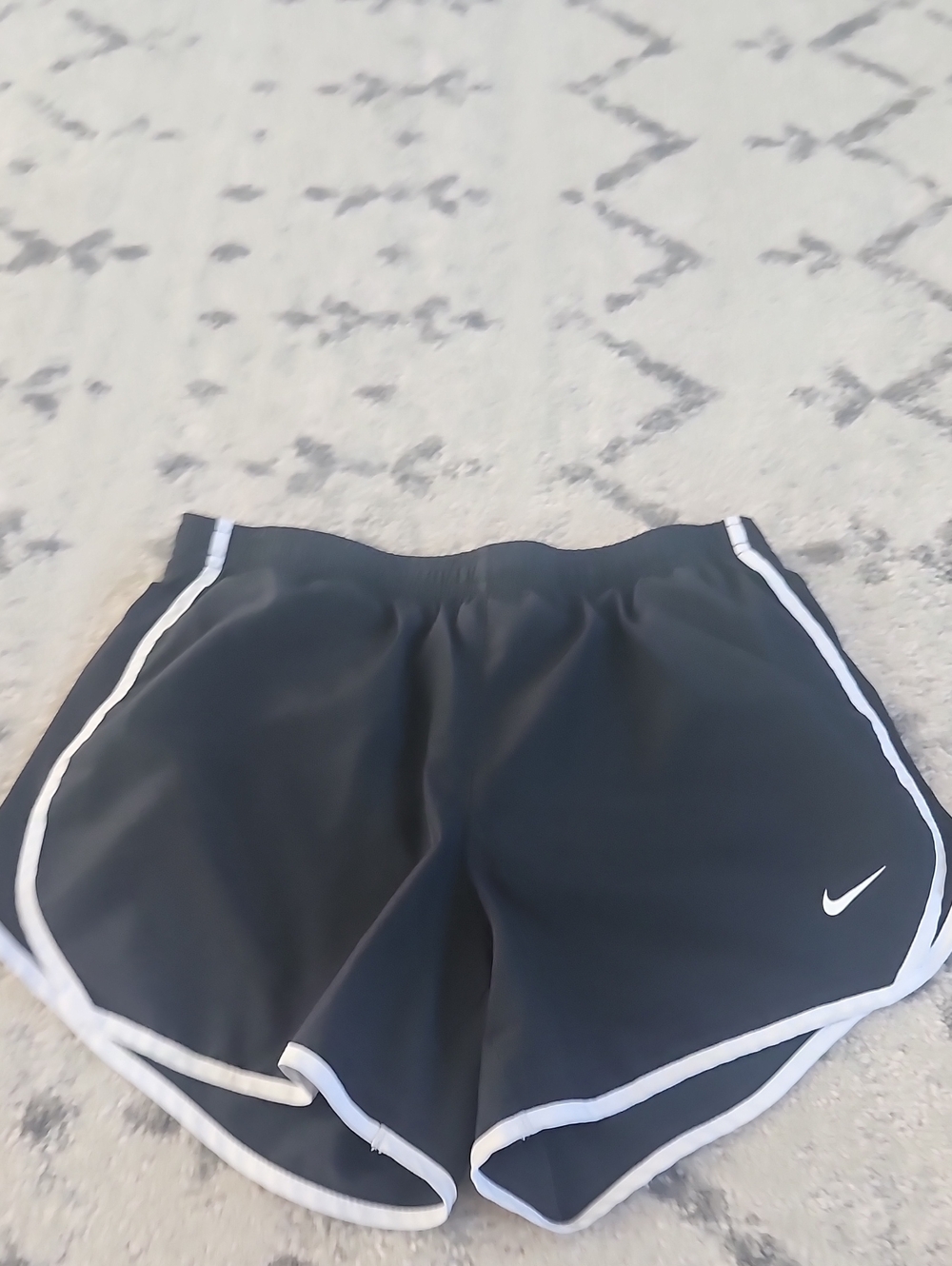 Nike Black Athletic Shorts with White Trim - Girls